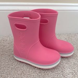 Crocs girls rain boots, pink size 11